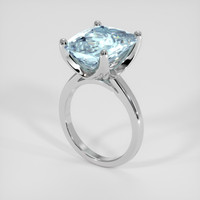 8.79 Ct. Blue Aquamarine Ring, 14K White Gold 2