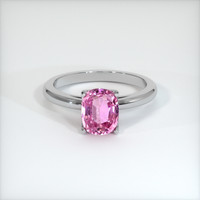 2.33 Ct. Purplish Pink Sapphire Ring, 14K White Gold 1