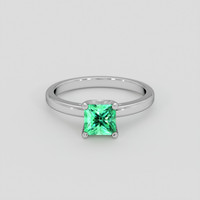 0.85 Ct. Emerald Ring, 18K White Gold 1