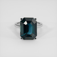 18.27 Ct. Greenish Blue Sapphire Ring, 18K White Gold 1