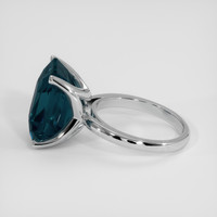 18.27 Ct. Greenish Blue Sapphire Ring, 18K White Gold 4