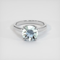 2.86 Ct. Bluish Green Sapphire Ring, 18K White Gold 1