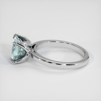 2.86 Ct. Bluish Green Sapphire Ring, 18K White Gold 4