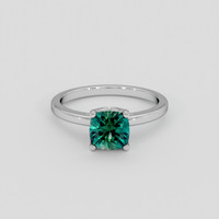 1.72 Ct. Bluish Green Sapphire Ring, 18K White Gold 1