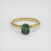 1.23 Ct. Green Sapphire Ring, 14K Yellow Gold 1
