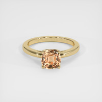 1.62 Ct. Peach Sapphire Ring, 14K Yellow Gold 1