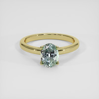 1.51 Ct. Bluish Green Sapphire Ring, 14K Yellow Gold 1