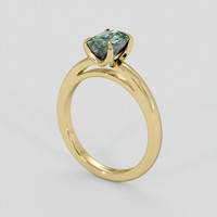 1.71 Ct. Green Sapphire Ring, 14K Yellow Gold 2