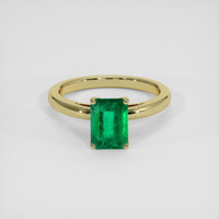 1.32 Ct. Emerald Ring, 18K Yellow Gold 1