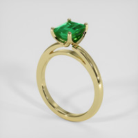 1.32 Ct. Emerald Ring, 18K Yellow Gold 2