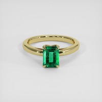 1.24 Ct. Emerald Ring, 18K Yellow Gold 1