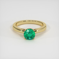 0.90 Ct. Emerald Ring, 18K Yellow Gold 1