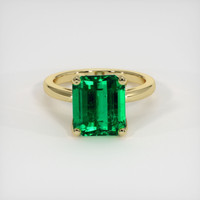 5.28 Ct. Emerald Ring, 18K Yellow Gold 1