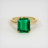 4.31 Ct. Emerald Ring, 18K Yellow Gold 1