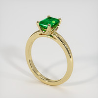 0.91 Ct. Emerald Ring, 18K Yellow Gold 2