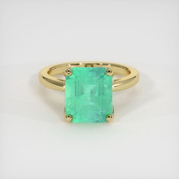3.97 Ct. Emerald Ring, 18K Yellow Gold 1