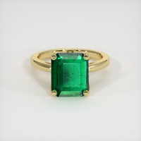 4.16 Ct. Emerald Ring, 18K Yellow Gold 1
