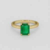 1.72 Ct. Emerald Ring, 18K Yellow Gold 1