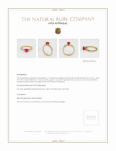 Ruby Ring 1.19 Ct. 18K Yellow Gold Appraisal