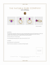 Ruby Ring 6.66 Ct., 18K Yellow Gold Appraisal