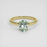 1.55 Ct. Green Sapphire Ring, 18K Yellow Gold 1