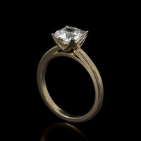 2.06 Ct. White Sapphire Ring, 18K Yellow Gold 2