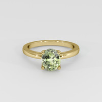 1.70 Ct. Yellowish Green Sapphire Ring, 18K Yellow Gold 1