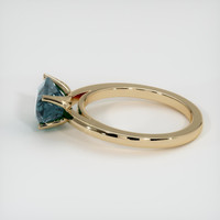 2.59 Ct. Bluish Green Sapphire Ring, 18K Yellow Gold 4