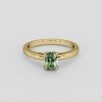 1.37 Ct. Green Sapphire Ring, 18K Yellow Gold 1