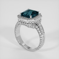 5.03 Ct. Bluish Green Sapphire Ring, 10K White Gold 2