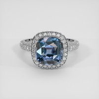 5.60 Ct. Blue Spinel Ring, 14K White Gold 1