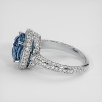 5.60 Ct. Blue Spinel Ring, 14K White Gold 4