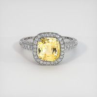 3.17 Ct. Yellow Sapphire Ring, 14K White Gold 1