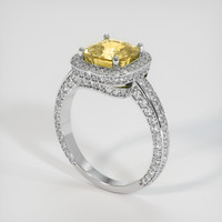 3.17 Ct. Yellow Sapphire Ring, 14K White Gold 2
