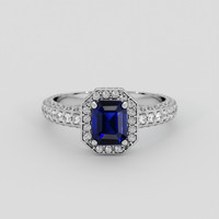 1.17 Ct. Blue Sapphire Ring, 14K White Gold 1