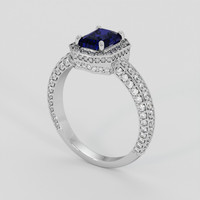 1.17 Ct. Blue Sapphire Ring, 14K White Gold 2