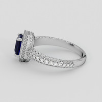 1.17 Ct. Blue Sapphire Ring, 14K White Gold 4