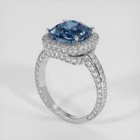 5.60 Ct. Blue Spinel Ring, 18K White Gold 2