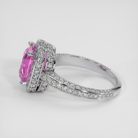 4.09 Ct. Pink Sapphire Ring, 18K White Gold 4