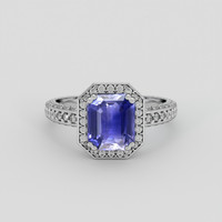 2.39 Ct. Purplish Blue Sapphire Ring, 18K White Gold 1