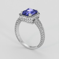2.39 Ct. Purplish Blue Sapphire Ring, 18K White Gold 2