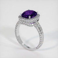 4.07 Ct. Color Change Sapphire Ring, 18K White Gold 2