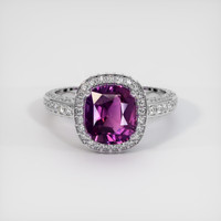3.07 Ct. Purple Sapphire Ring, 18K White Gold 1