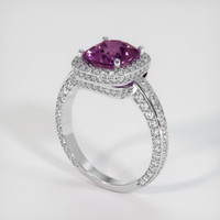 3.07 Ct. Purple Sapphire Ring, 18K White Gold 2