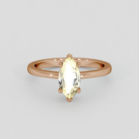 1.26 Ct. Yellow Sapphire Ring, 14K Rose Gold 1