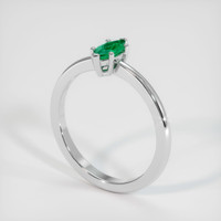 0.25 Ct. Emerald Ring, 18K White Gold 2