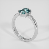1.42 Ct. Greenish Blue Sapphire Ring, 18K White Gold 2