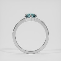 1.42 Ct. Greenish Blue Sapphire Ring, 18K White Gold 3