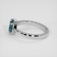 1.42 Ct. Greenish Blue Sapphire Ring, 18K White Gold 4
