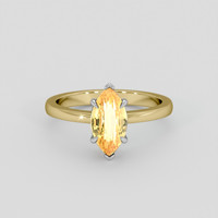 2.01 Ct. Orangish Yellow Sapphire Ring, 14K White & Yellow 1